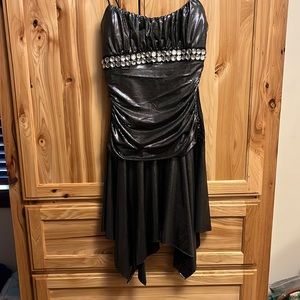 Spaghetti strap black & silver dress Size Large